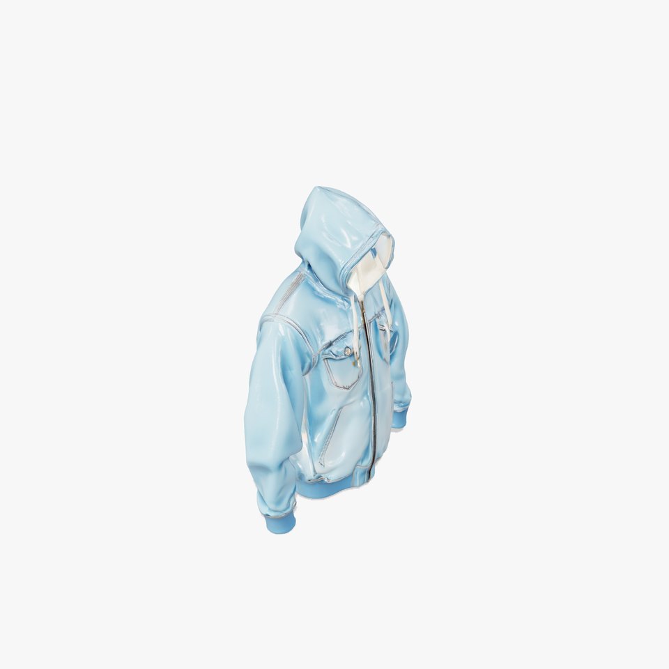 Hooded Denim Jacket D Model Pack